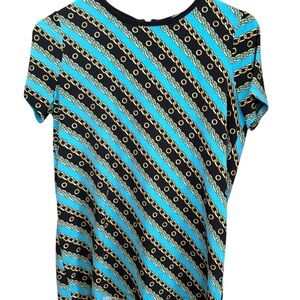 Black and Blue Chain Print Top